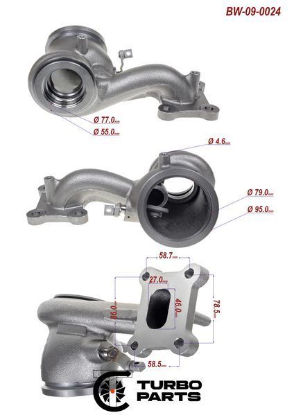 Корпус турбіни Ford 2.0 EcoBoost Mondeo/ Focus від 2012 р.в. - 53039700245, 53039700272, 53039700286 BW-09-0024 фото